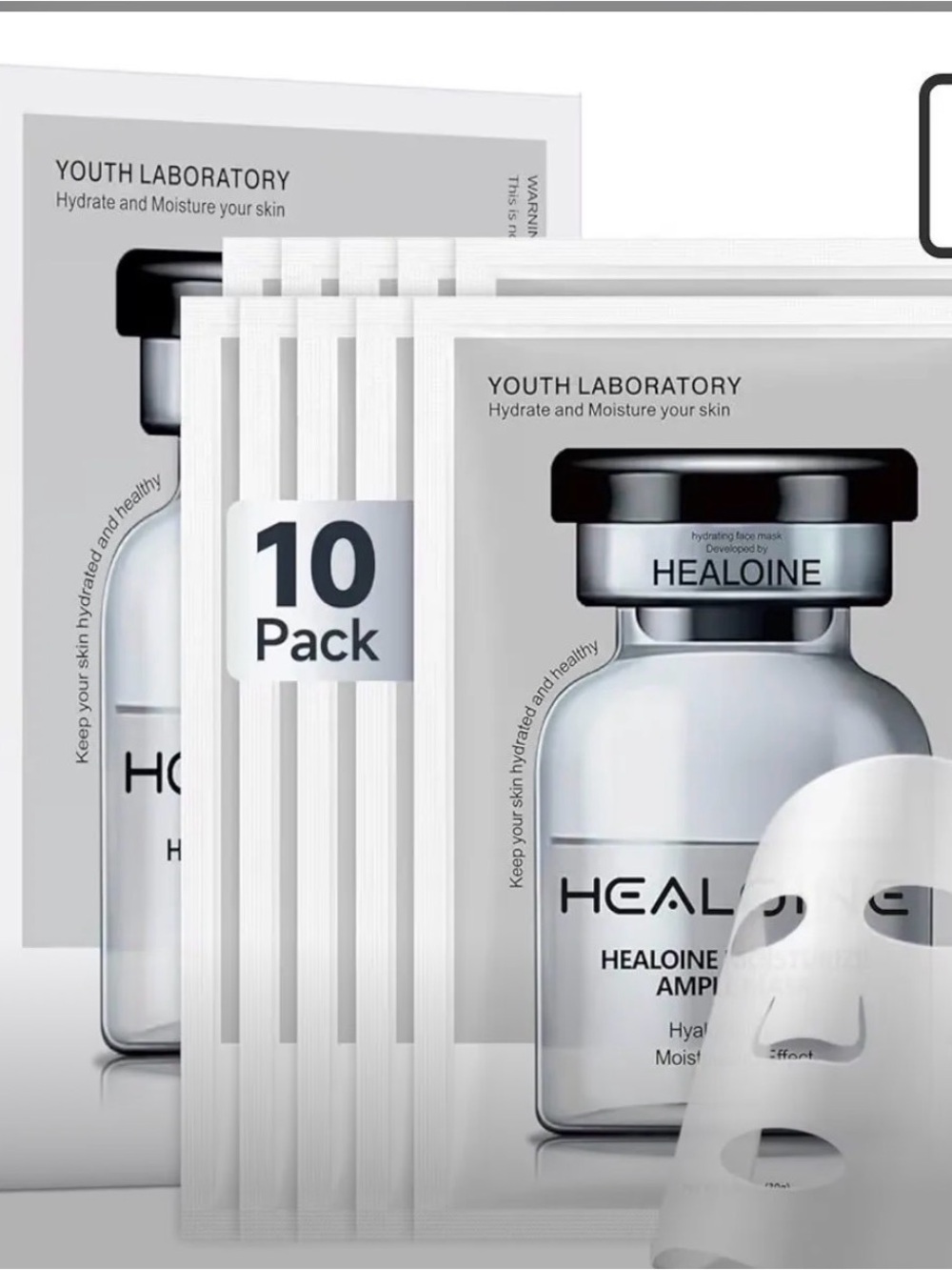 Healione Hyaluronic Acid Face Mask with Niacinamide -10 pack